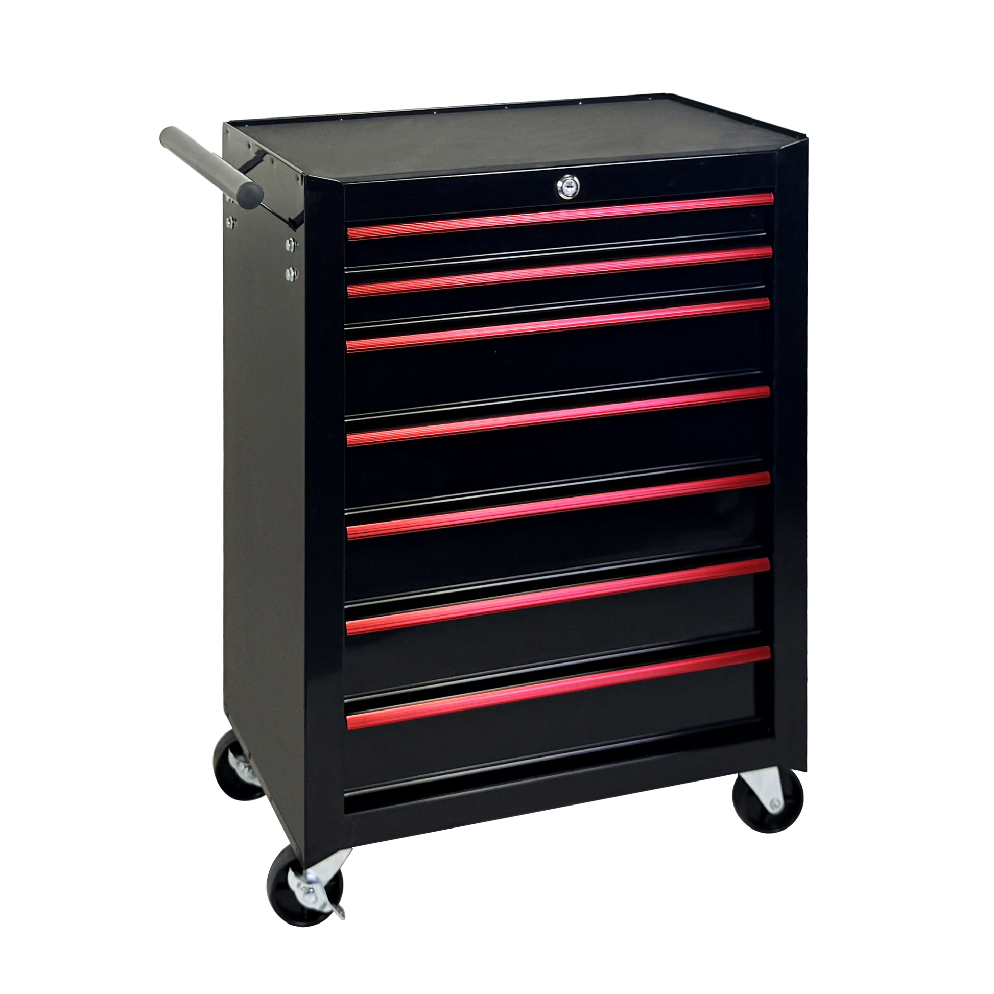 Rolling Metal Tool Chest with 7 Drawers, 20" 7-Drawer Tool Chest Cabinet with Ball Bearing Drawer Slides, Steel Tool Storage Box Organizer -BLACK image 11