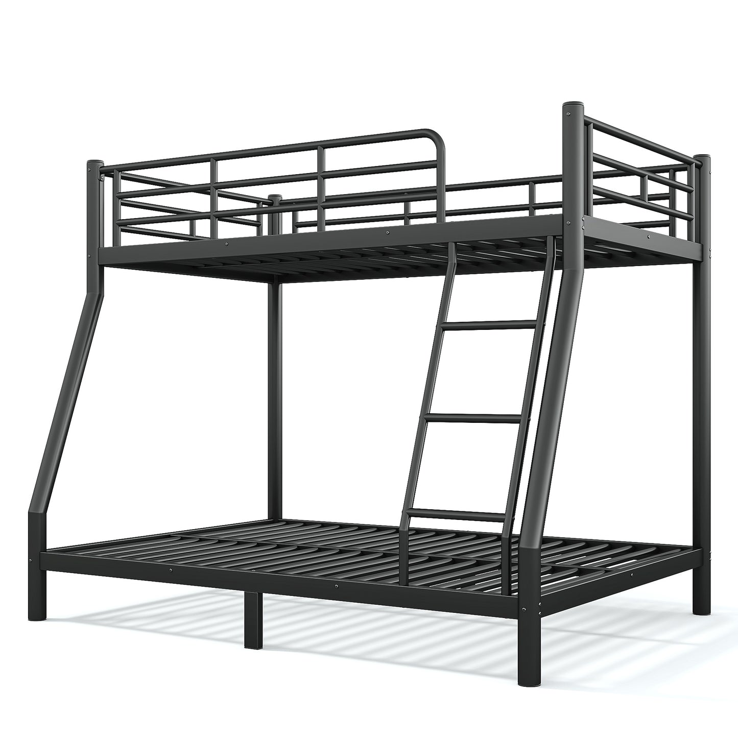 Twin over Full Size Metal Bunk Bed for Teens and Adults,Space-Saving/Noise Reduced/No Box Spring Needed, Round Tube, Black image 9