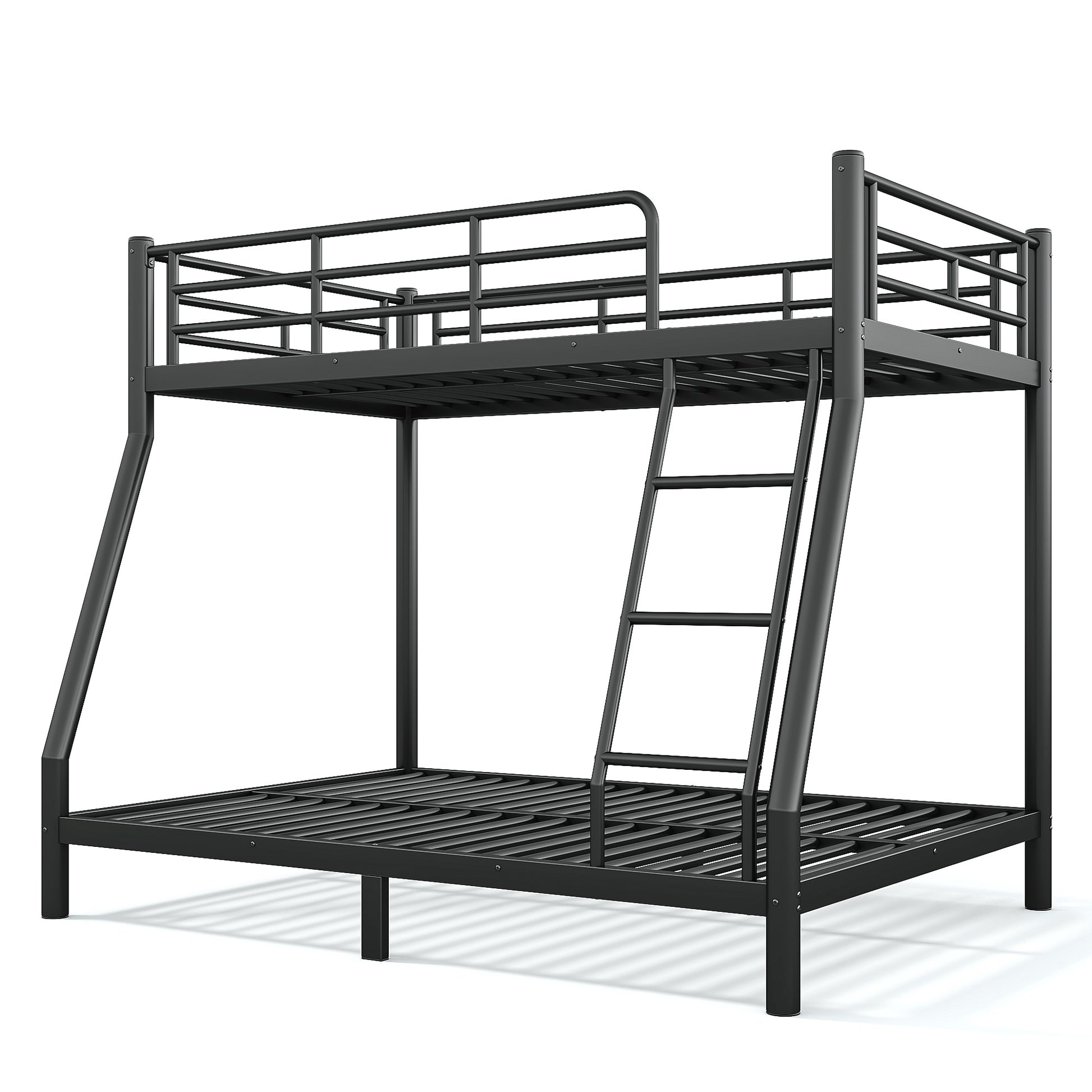 Twin over Full Size Metal Bunk Bed for Teens and Adults,Space-Saving/Noise Reduced/No Box Spring Needed, Round Tube, Black image 9