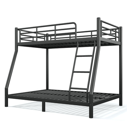 Twin over Full Size Metal Bunk Bed for Teens and Adults,Space-Saving/Noise Reduced/No Box Spring Needed, Round Tube, Black image 9
