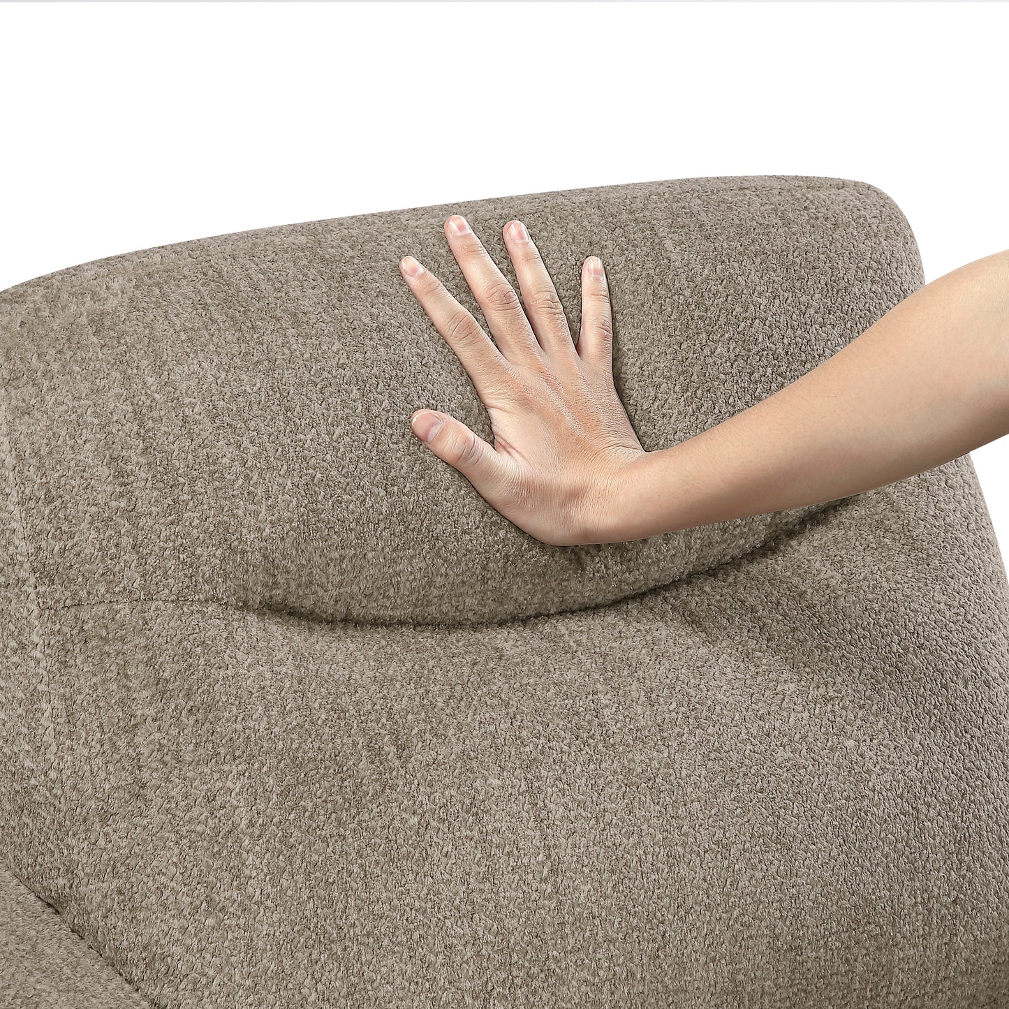 Contemporary Brown Sofa Chenille Fabric Upholstery Foam Comfort Solid Wood Living Room Furniture 1pc image 4