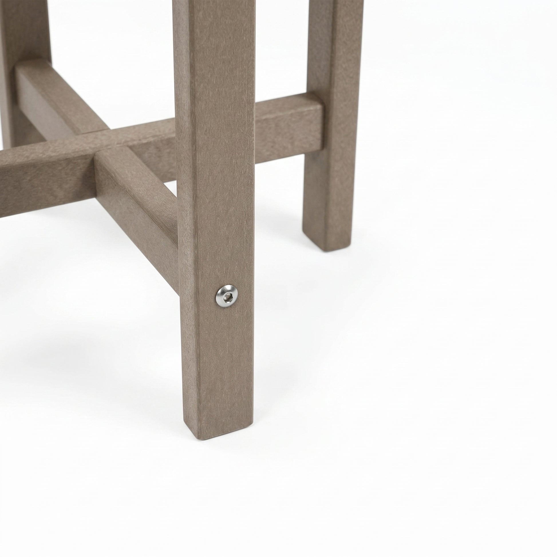 Antique Brown HDPE Outdoor Side Table, Small All-Weather Patio End Table, 15.94 in. L x 15.94 in. W x 17.71 in. H image 9