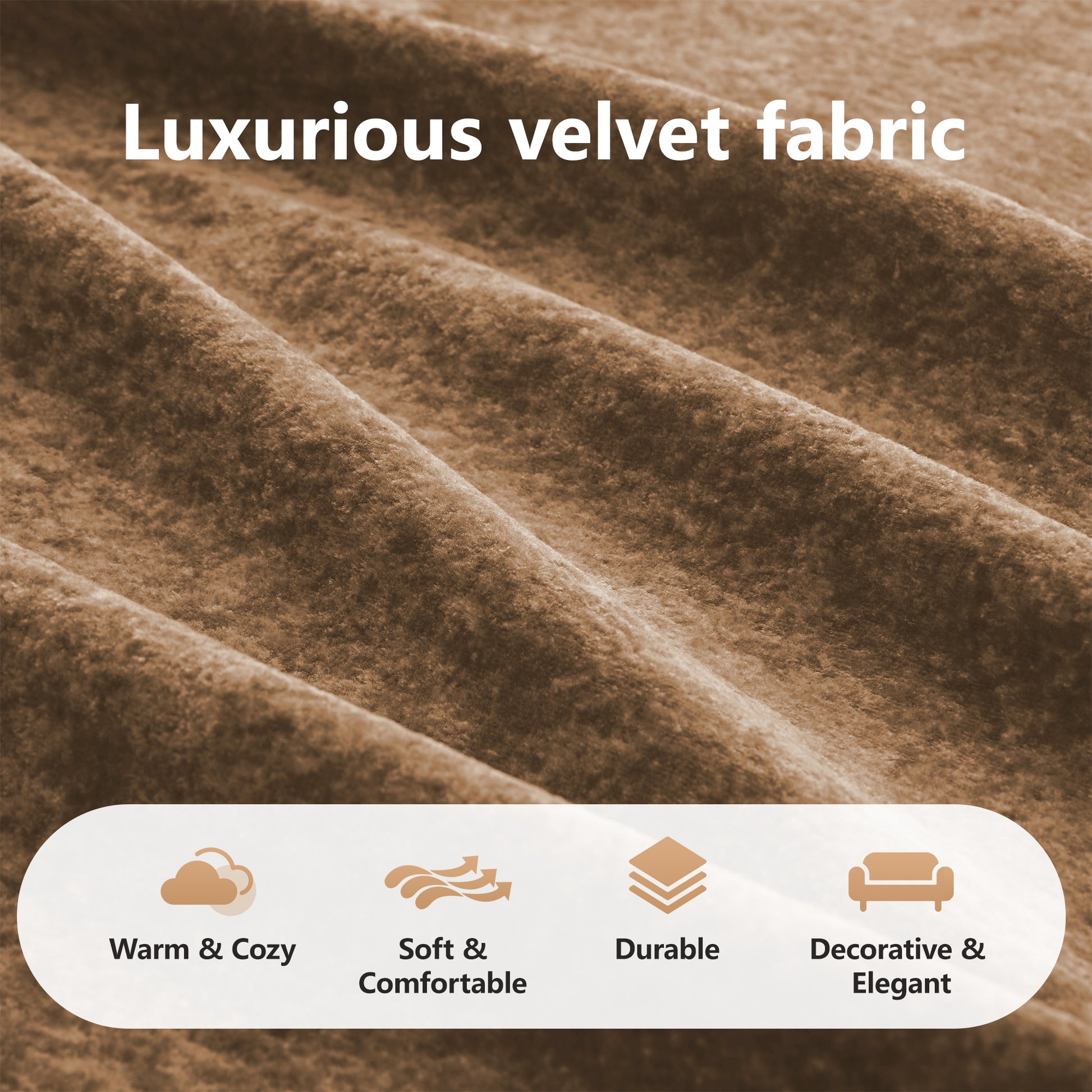 L-Shaped Boneless Sofa,Soft Velvet Fabric,Tufted Design,32D High Density Sponge,No Assembly Required,Ergonomic Design Bottom, Anti-Slip Design,Movable Ottoman for Bedrooms,Camel image 11