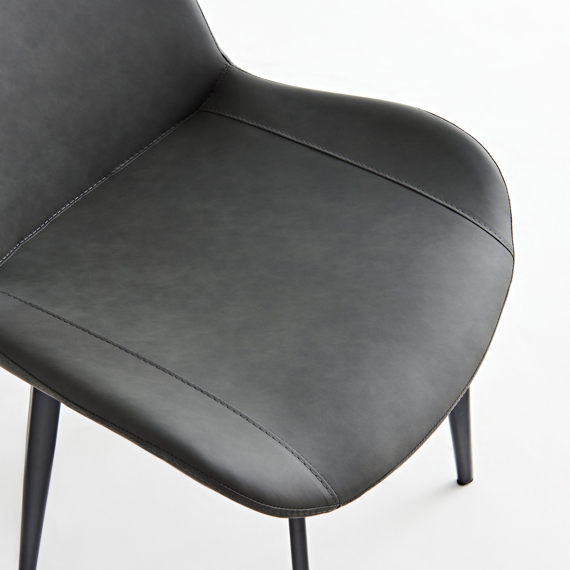 Grey PU Leather & Iron Leg Dining Chairs (2-Piece) image 12