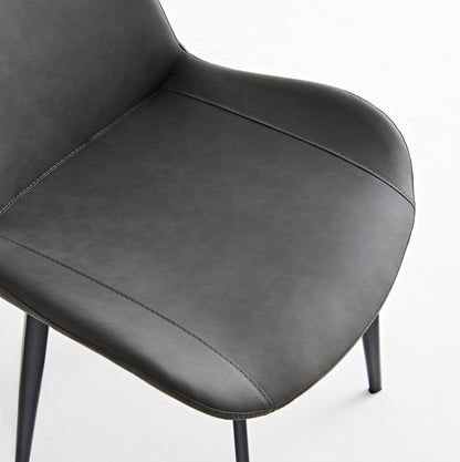 Grey PU Leather & Iron Leg Dining Chairs (2-Piece) image 12