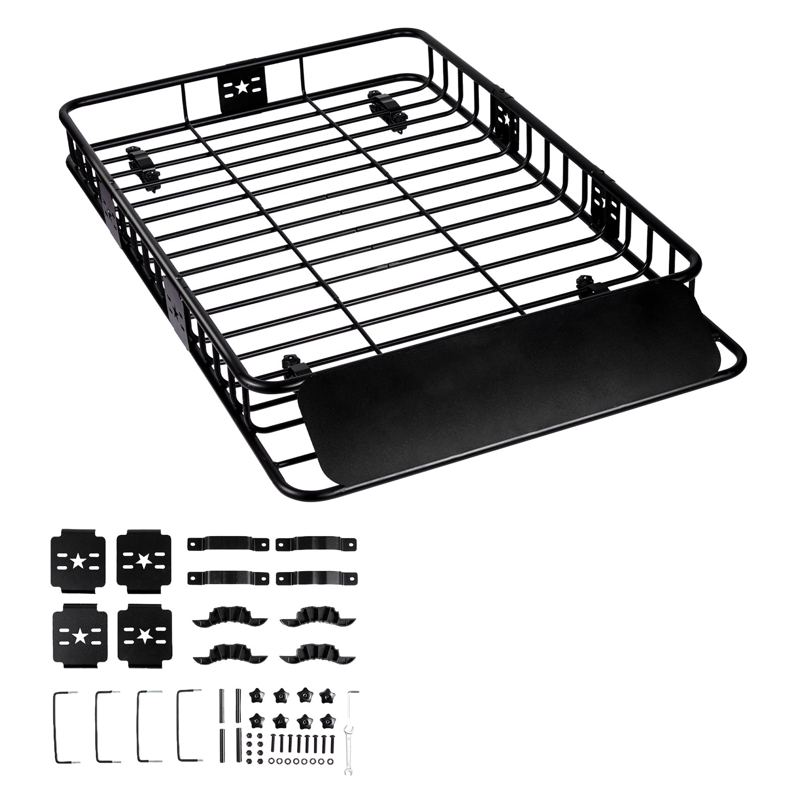 Roof Rack Cargo Basket, 64" x 39" x 6" Rooftop Cargo Carrier with Extension, Heavy-duty 200 LBS Capacity Universal Roof Rack Basket, Luggage Holder for SUV, Truck, Vehicle image 8