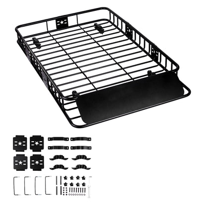 Roof Rack Cargo Basket, 64" x 39" x 6" Rooftop Cargo Carrier with Extension, Heavy-duty 200 LBS Capacity Universal Roof Rack Basket, Luggage Holder for SUV, Truck, Vehicle image 8