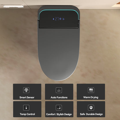 Unique Smart Toile, One Piece Toilet with Bidet Built In,Intelligent Toilet Auto Open/Close Seat. Bidet toilet with Dryer and Warm Water.Gray image 12