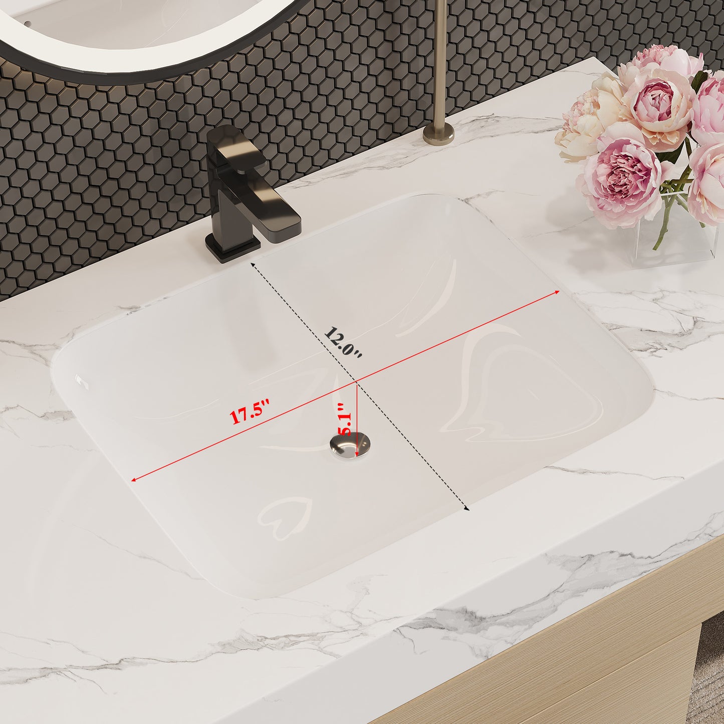 29.9" Modern Floating Bathroom Vanity with Sintered Stone Top Ceramic Undermount Sink Wall-Mounted for Small Bathrooms, Apartment image 10