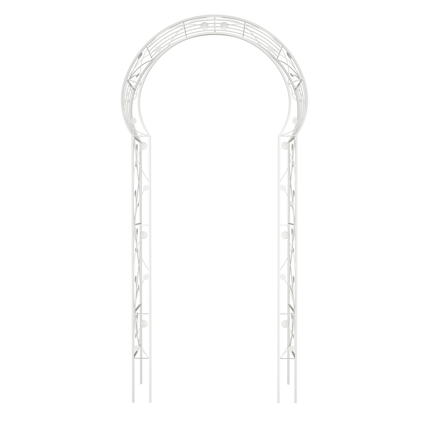 Metal Garden Arch Assemble Freely with 8 Styles Garden Arbor Trellis Climbing Plants Support Rose Arch Outdoor Arch Wedding Arch Party Events Archway Cream White image 2