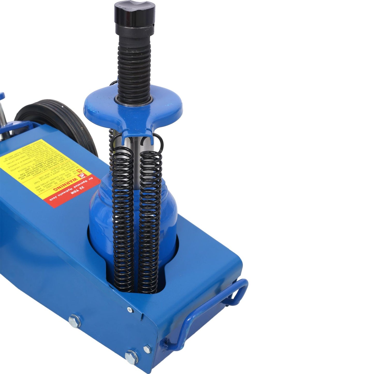 22 Ton Hydraulic Floor Jack Air-Operated Axle Bottle Jack with (4) Extension Saddle Set Built-in Wheels, Blue image 3