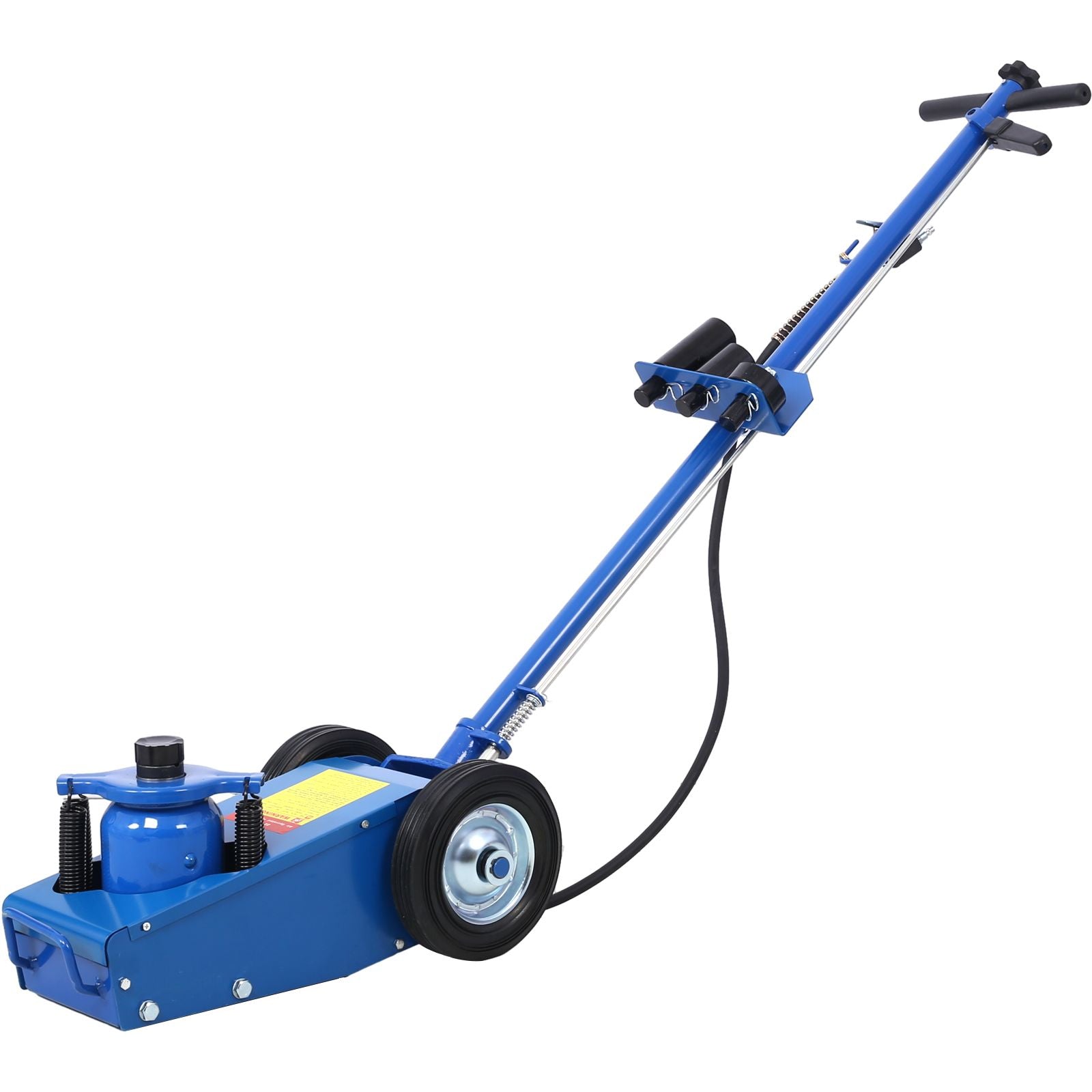 22 Ton Hydraulic Floor Jack Air-Operated Axle Bottle Jack with (4) Extension Saddle Set Built-in Wheels, Blue image 10