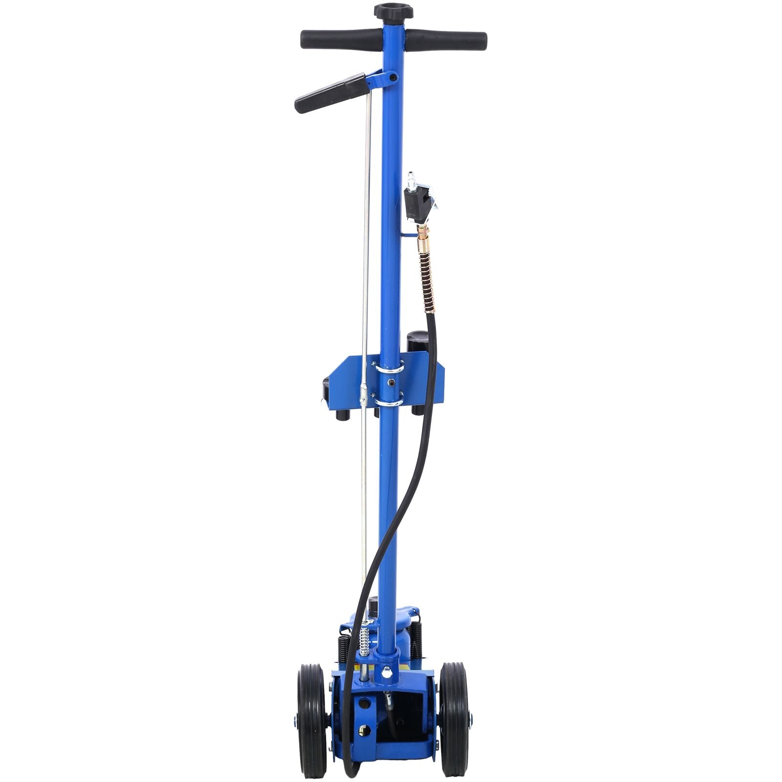 22 Ton Hydraulic Floor Jack Air-Operated Axle Bottle Jack with (4) Extension Saddle Set Built-in Wheels, Blue image 12