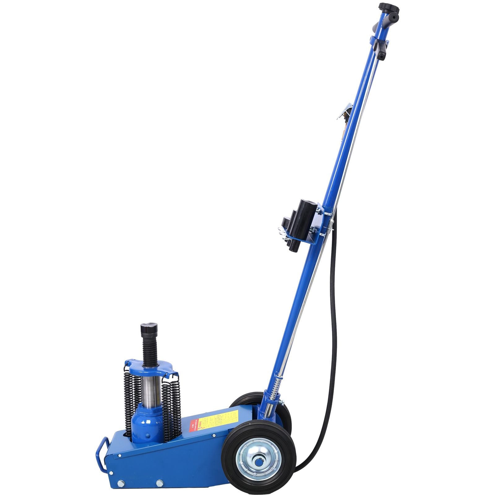 22 Ton Hydraulic Floor Jack Air-Operated Axle Bottle Jack with (4) Extension Saddle Set Built-in Wheels, Blue image 2