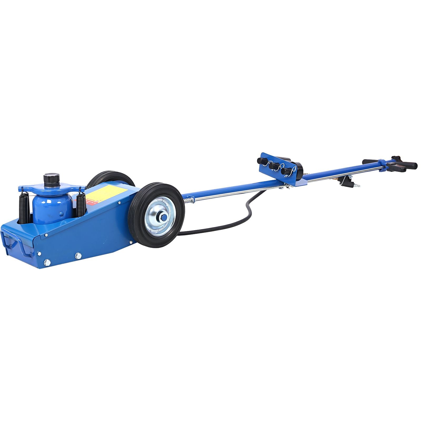 22 Ton Hydraulic Floor Jack Air-Operated Axle Bottle Jack with (4) Extension Saddle Set Built-in Wheels, Blue image 9