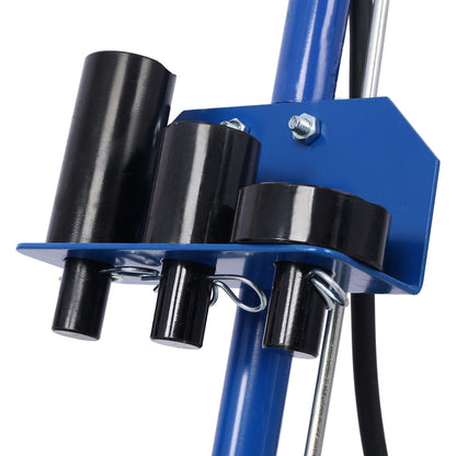 22 Ton Hydraulic Floor Jack Air-Operated Axle Bottle Jack with (4) Extension Saddle Set Built-in Wheels, Blue image 5