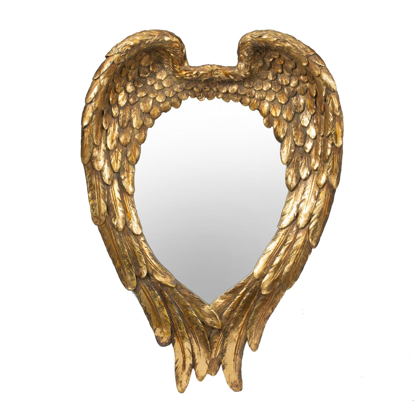 Golden Wing Accent Mirror on wall in living room