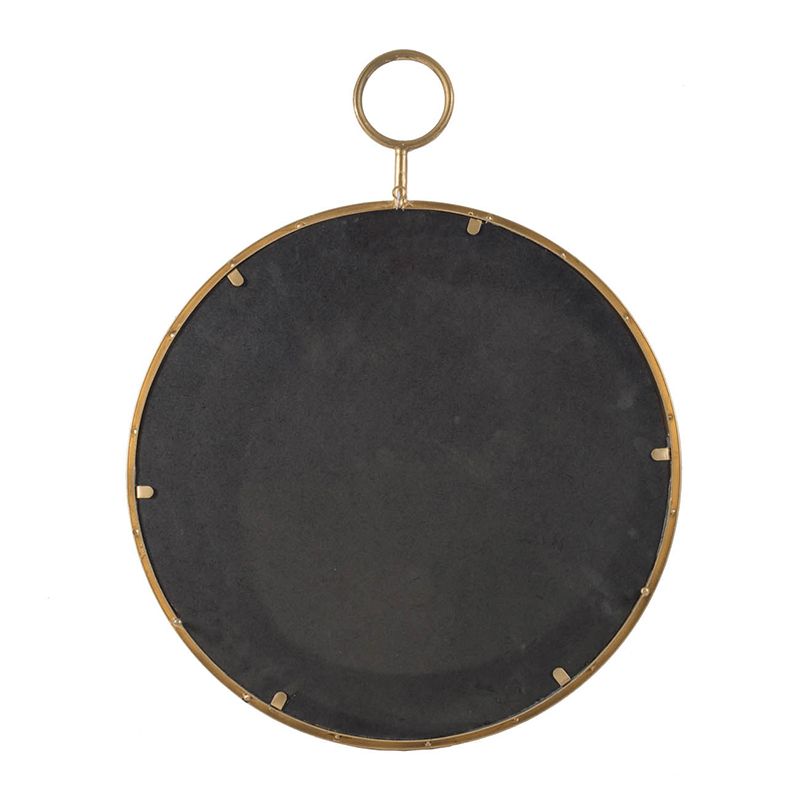 22x28 gold mirror reflecting light in bright room