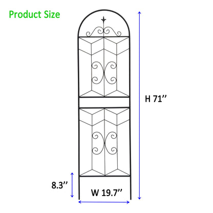 2 Pack Metal Garden Trellis 71" x 19.7" Rustproof Trellis for Climbing Plants Outdoor Flower Support Black image 3