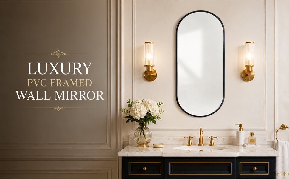 BLACK PVC frame mirror 16X36 INCH image 3