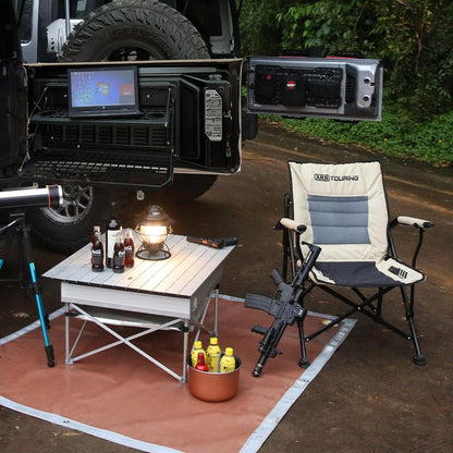 2-Tier Tailgate Table Rear Foldable Storage Cargo Rack Outdoor Camping Desk for 2007-2026 Jeep Wrangler JK&JL 4 Door (Not Fit JK Models with Stock Subwoofer) image 9