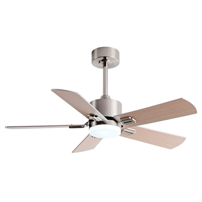 42-Inch Ceiling Fan with Light and Remote Control, Low Profile Modern Ceiling Fan with Light for Bedroom, 5 Blades, Dimmable LED Light, Reversible 6-Speed Motor, Memory Function, Quiet DC Motor image 7
