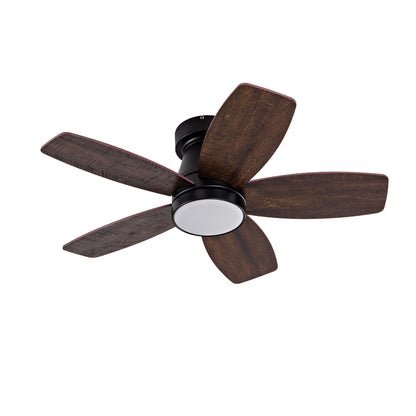 Ceiling Fans with Lights and Remote, 32 Inch Low Profile Ceiling Fan with Light, Flush Mount, Reversible, 3CCT, Dimmable Black Modern Ceiling Fan for Bedroom, Living Room, Outdoor Patio image 11