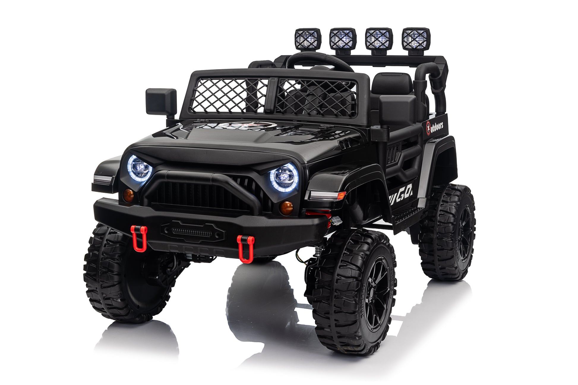 24V7Ah 2 Seater Ride on Jeep, Motor: 4WD × 550, 4-EVA Wheel Ride on Toys for Big Kids with Remote Control, LED Lights & Music, Suspension Spring - Ages 3+ image 1