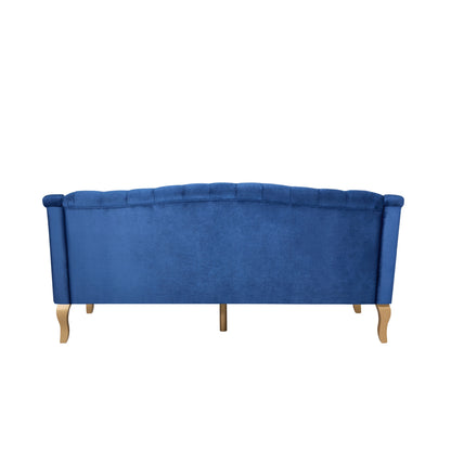 Comfy 3-Seat Sofa with Curved Wooden Legs, Perfect for Living Room and Study image 6