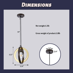 Elegant 1-Light Matte Antique Bronze Chandelier for Home Decor