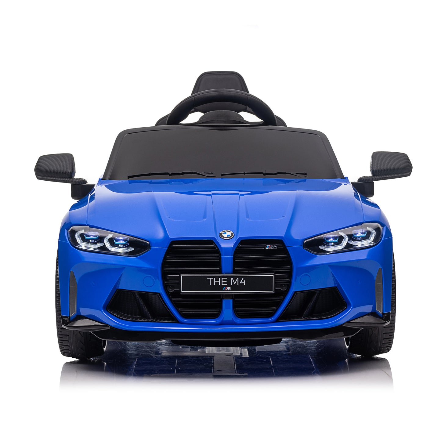 BMW M4 12v Kids ride on toy car 2.4G W/Parents Remote Control,Three speed adjustable,Power display, USB,MP3,Bluetooth,LED light,story,A handle with wheels and a pull, easy to carry image 4