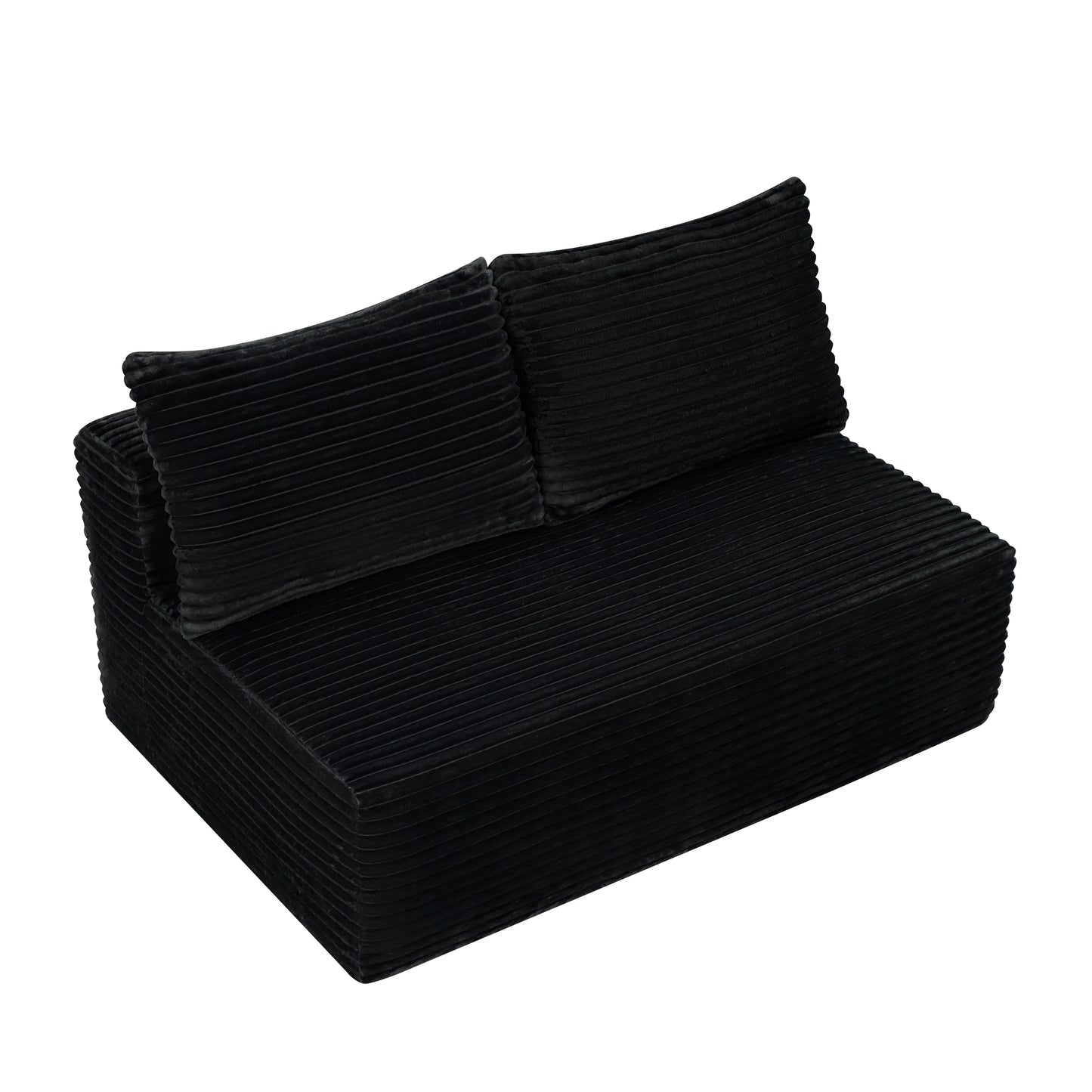 58-inch 2 seat median longue with plush black velvet, cup holder, flexible matching, mainly for living room use. image 5