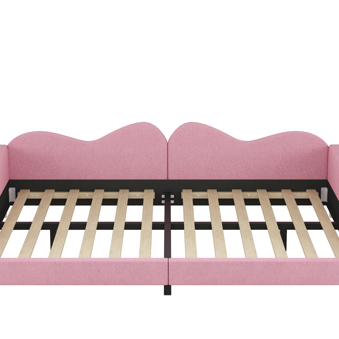 Full size Upholstered Daybed, Sherpa Fabric Sofabed with Cloud-Shaped Backrest, No Box-spring Needed, Pink(Old SKU: WF532069AAH) image 7