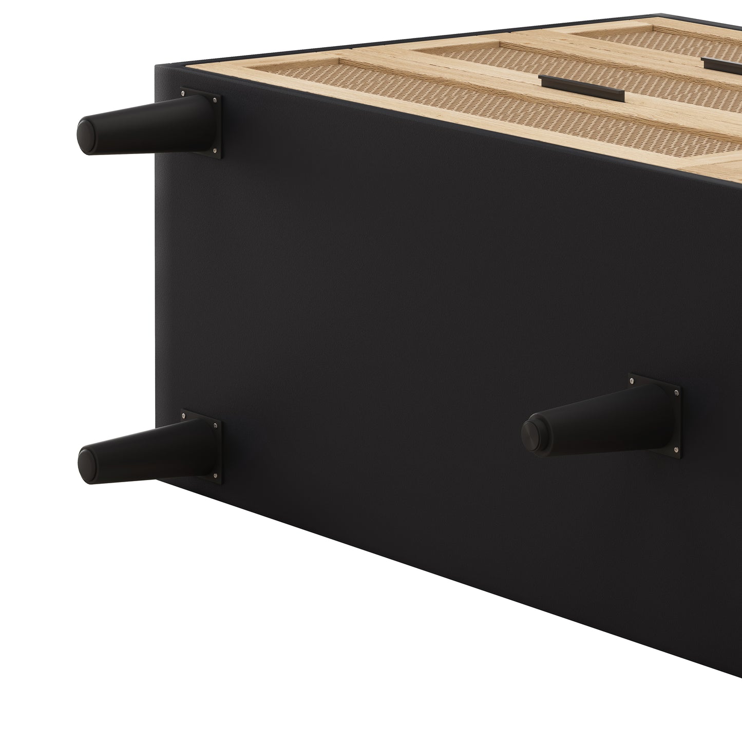59.06"6-Drawers Rattan Storage Cabinet Rattan Drawer with White Drawer Slides,for Bedroom,Living Room,Black image 8