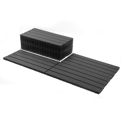 24 pieces of dark gray outdoor terrace deck tiles, DIY interlocking decking floor tiles, easy to install patio tiles, suitable for indoor and outdoor balcony backyard poolside DARK GRAY image 2