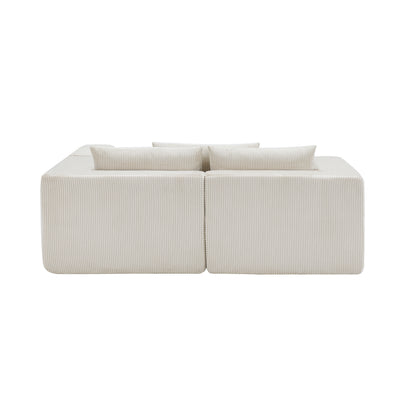 107" Compressed Sectional Sofas (Beige) image 9