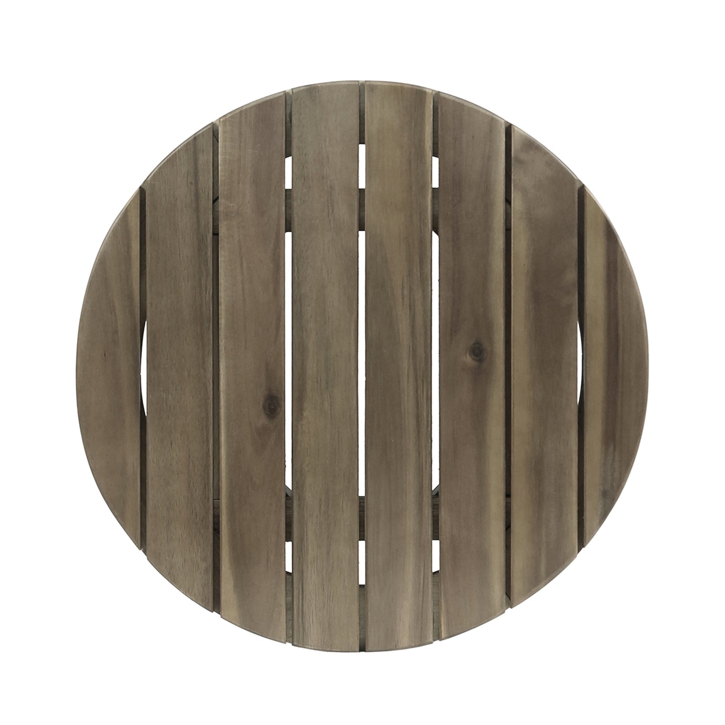 Outdoor 16" Acacia Wood Side Table, Gray Finish image 7