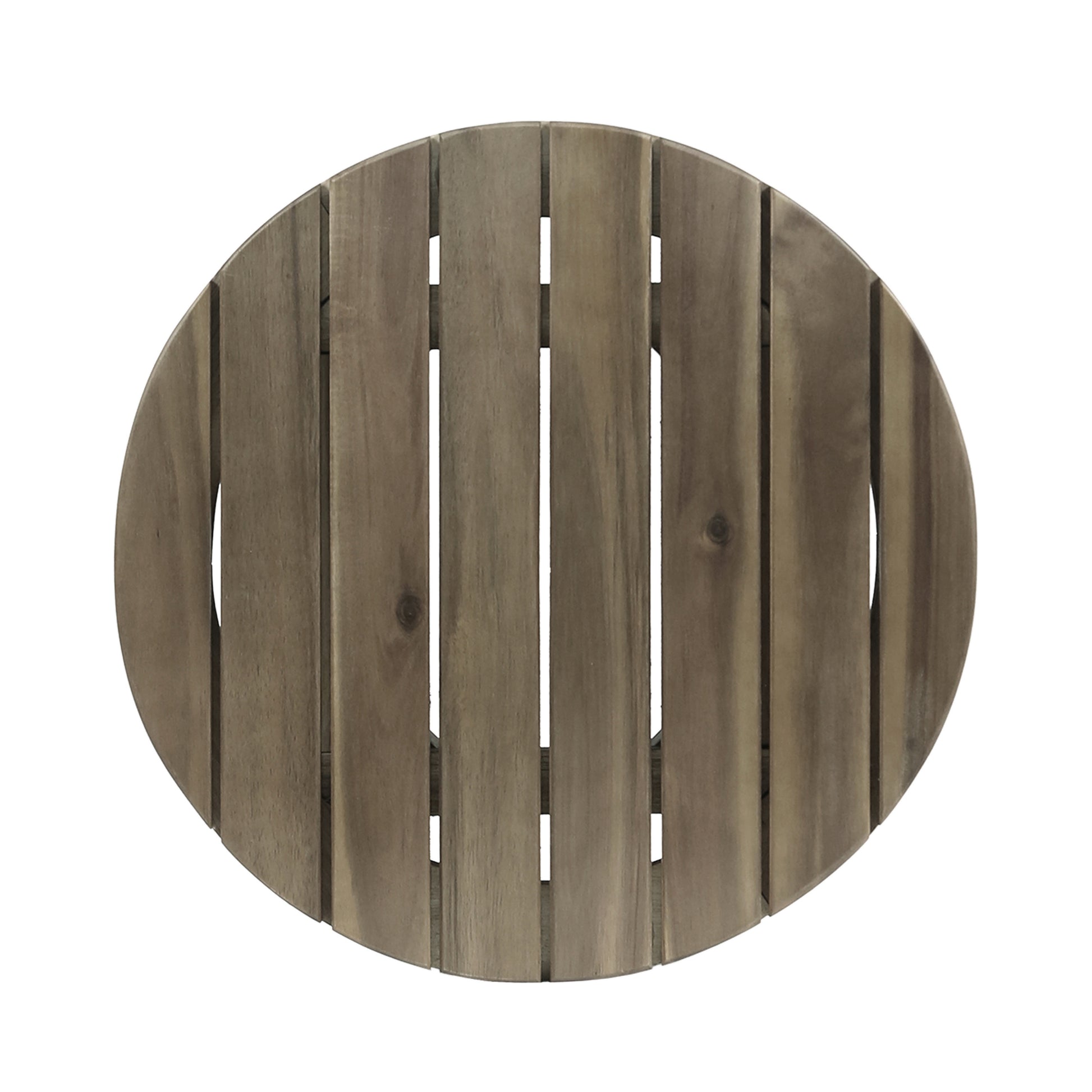 Outdoor 16" Acacia Wood Side Table, Gray Finish image 7