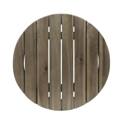 Outdoor 16" Acacia Wood Side Table, Gray Finish image 7