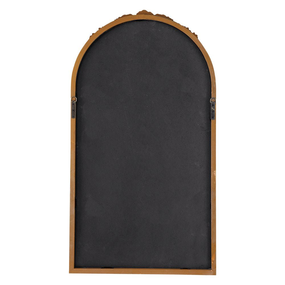 23" x 42" Hand Carved Rose Antique Mirror Frame, Wood Arch Mirror Wall Decor for Living Room, Bathroom, Entryway(Brown) image 16