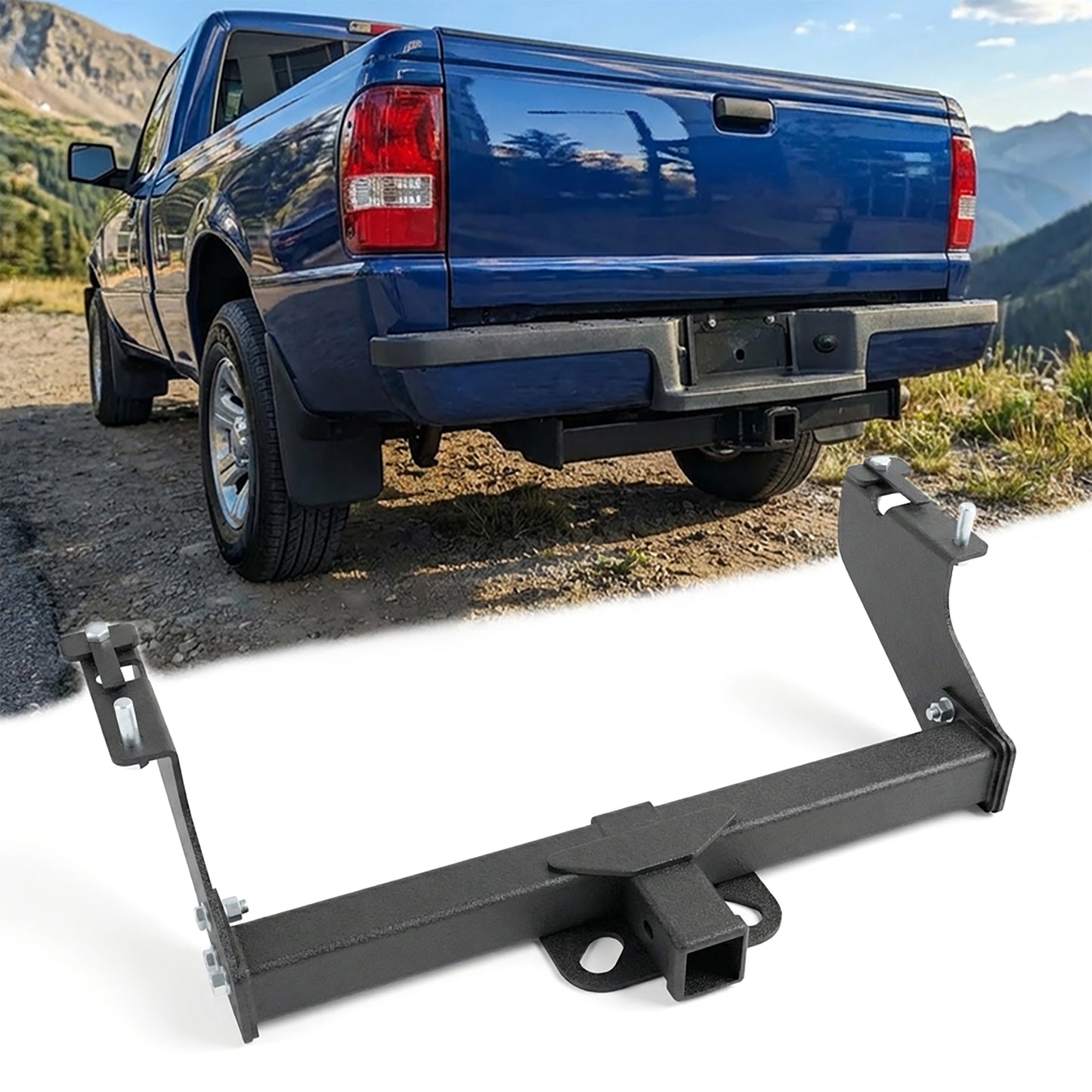 Black Class 3 Tow Trailer Hitch 2 Inch Receiver Compatible with 1983-2011 Ford Ranger / 1994-2009 Mazda B2300 B3000 B4000 Pickup image 1