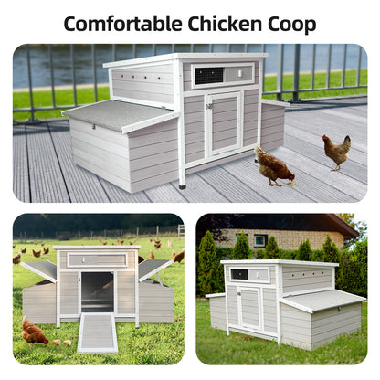 Large Wooden Chicken Coop Outdoor Hen House Poultry Cage for Outdoor with 2 Sides Nesting Boxes image 10