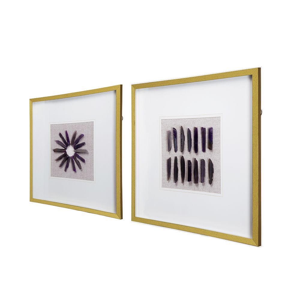 23.5' x 23.5" Grace Purple Agate Shadow Boxes Wall Art, Set of 2 image 13