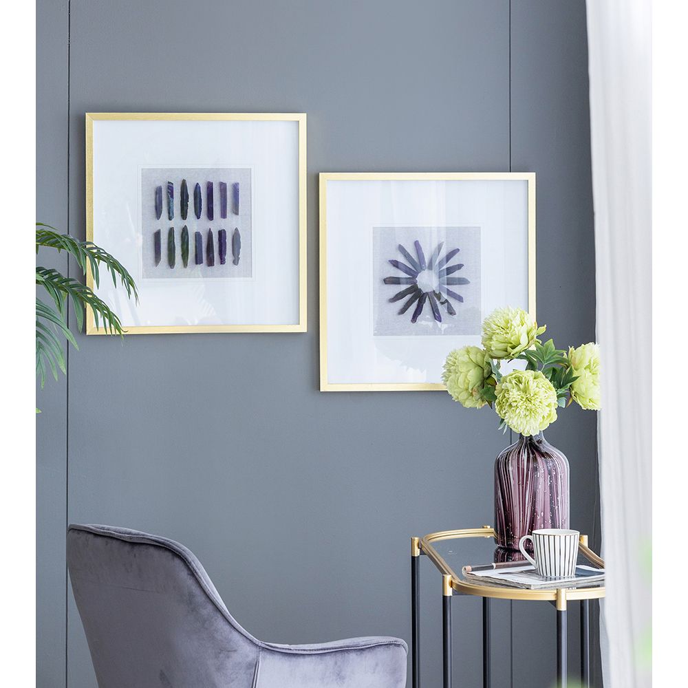 23.5' x 23.5" Grace Purple Agate Shadow Boxes Wall Art, Set of 2 image 2
