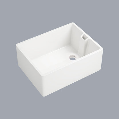 23.6" L X 18" W White Ceramic Single Bowl Kitchen Sink image 4