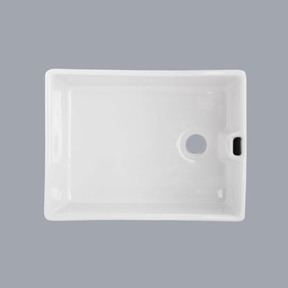 23.6" L X 18" W White Ceramic Single Bowl Kitchen Sink image 3