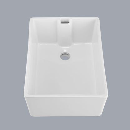 23.6" L X 18" W White Ceramic Single Bowl Kitchen Sink image 2