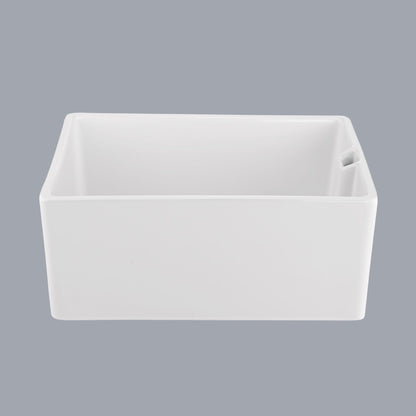 23.6" L X 18" W White Ceramic Single Bowl Kitchen Sink image 5
