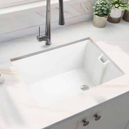 23.6" L X 18" W White Ceramic Single Bowl Kitchen Sink image 1
