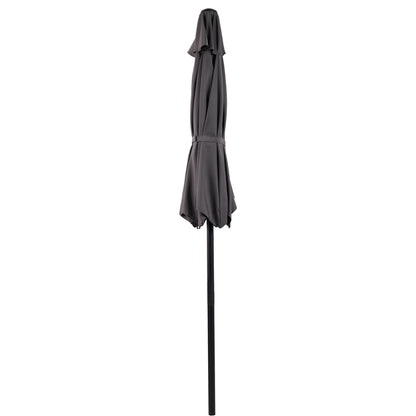 7.5 FT Patio Umbrella, Outdoor Market Yard Umbrella, Sun Shade Umbrella with Push Button Tilt and Crank Mechanism for Garden, Deck, Pool and Backyard, Not Include Umbrella Base, Grey image 9